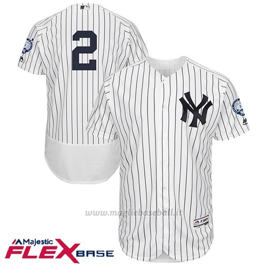 Maglia Baseball Uomo New York Yankees Derek Jeter Bianco 1ªRetirement Flex Base
